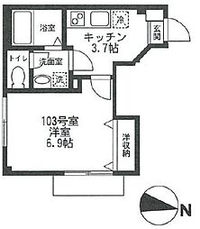 マ・メゾン 1Kの間取図画像