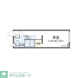 アルクアニュースデイ ワンルームの間取図画像