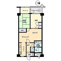 信開ドムス舞崎 2LDKの間取図画像