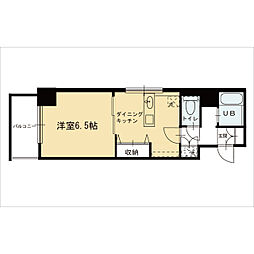 信開トピア足羽 1DKの間取図画像