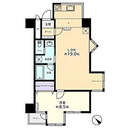 信開ドムス石倉 7階1LDKの間取り
