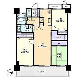 アパガーデンコート堀川 3LDKの間取図画像