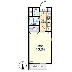 BEEFLAT 1Kの間取図画像