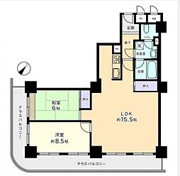 信開アーバンシティセントラル棟 2LDKの間取図画像