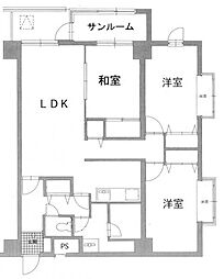 信開ドムス野村 3LDKの間取図画像
