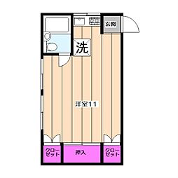 サンハイム（阿佐谷南3丁目） 2階ワンルームの間取り