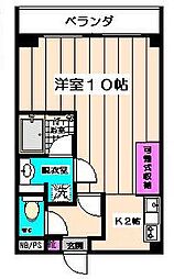 ハウス倉 1Kの間取図画像
