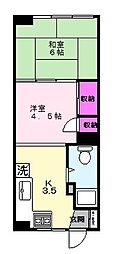 松原マンション 2Kの間取図画像