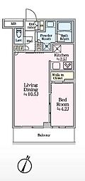 アイルプレミアム東京上石神井 1LDKの間取図画像