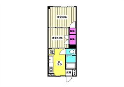 松原マンション 2Kの間取図画像