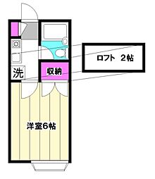 ヴィラビアンカB 1Kの間取図画像