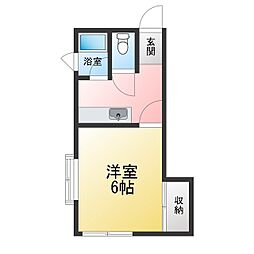 高橋荘 1Kの間取図画像