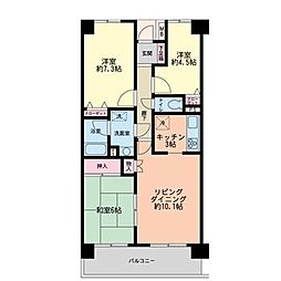 習志野台野村ハイツ 2階3LDKの間取り