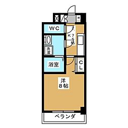 ドゥーエ西船橋 1階1Kの間取り