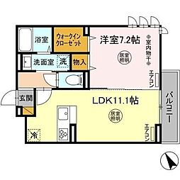 フレシール 3階1LDKの間取り