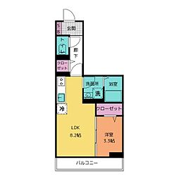 Kaguya山野町 1LDKの間取図画像