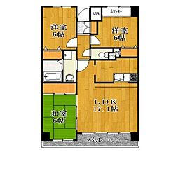 ラパラドール中山 2LDKの間取図画像