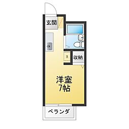 PAL西船 ワンルームの間取図画像