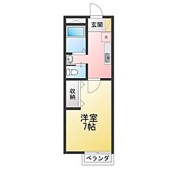 高石神興和ハイツ 1Kの間取図画像
