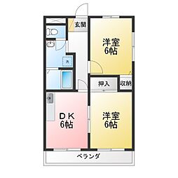 ネオ・フラッツC 2DKの間取図画像