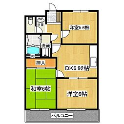 小鳩マンション 3DKの間取図画像