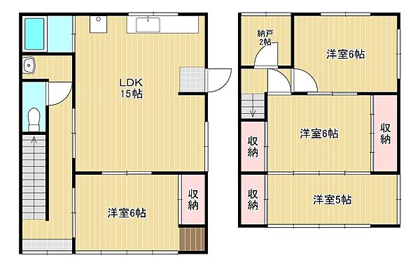 羽山町Ｃ貸家 001｜山口県下関市羽山町(賃貸一戸建4LDK・--・46.37㎡)の写真 その2