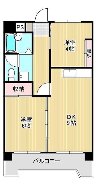 ウエストビレッジ 205A｜山口県下関市新地町(賃貸マンション2DK・2階・42.83㎡)の写真 その2