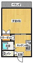 PearlHomes稗田 1Kの間取図画像