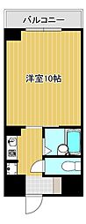 ヴィラ・アンペリアル 1Kの間取図画像
