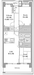 クレストフォルム津田沼 2SLDKの間取図画像