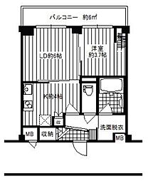 ダイヤモンドクレスト南流山 3階1LDKの間取り