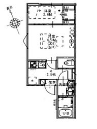 KEIAI RESIDENCE 新松戸I 1階1LDKの間取り