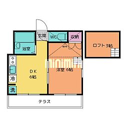 北小金第15レジデンス 1階1DKの間取り