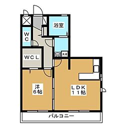 エスペランサ 1LDKの間取図画像