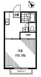 パークサイド六高台B 1Kの間取図画像