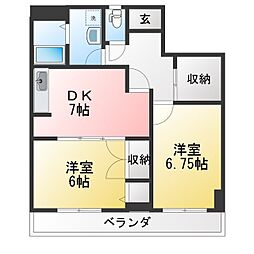 プランドール松戸 2SDKの間取図画像