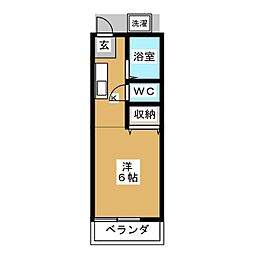 サンコーポA 1Kの間取図画像