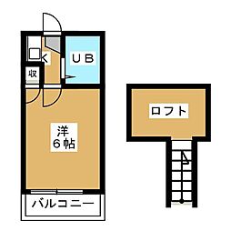 北小金第4レジデンス 1Kの間取図画像