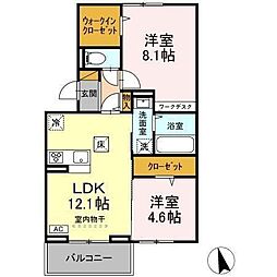 メゾン・アルカディア 2LDKの間取図画像
