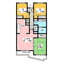 メゾン・ド・ベール早稲田3 3LDKの間取図画像