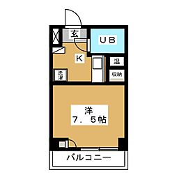 クレストヒルズ松戸 ワンルームの間取図画像