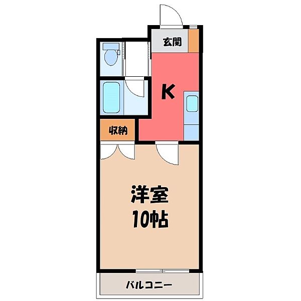 南大通りパークハイツ ｜栃木県宇都宮市南大通り4丁目(賃貸マンション1K・4階・30.60㎡)の写真 その2