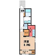 Ｎグレイス  ｜ 栃木県宇都宮市下岡本町（賃貸アパート1K・1階・33.20㎡） その2