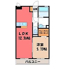 ジュールフェリエ  ｜ 栃木県宇都宮市下岡本町（賃貸マンション1LDK・1階・43.74㎡） その2