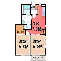 シンフォニー B  ｜ 栃木県栃木市薗部町2丁目（賃貸アパート2DK・1階・48.28㎡） その2