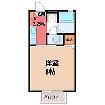 シャトーグランドハイム A  ｜ 栃木県小山市大字外城（賃貸アパート1K・2階・23.40㎡） その2