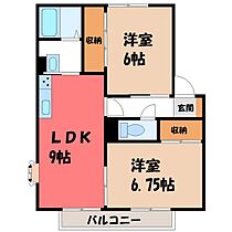 フォレストスクエア A棟  ｜ 栃木県小山市大字乙女（賃貸アパート2LDK・2階・52.84㎡） その2