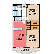 ユーミーRisa  ｜ 栃木県栃木市箱森町（賃貸マンション2LDK・3階・53.67㎡） その2