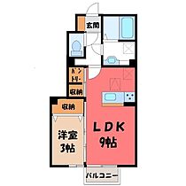 プラシエンテ Ａ  ｜ 栃木県栃木市本町（賃貸アパート1LDK・1階・32.11㎡） その2