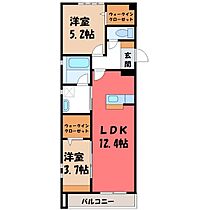 MIKASAレジデンス  ｜ 栃木県宇都宮市西大寛1丁目（賃貸マンション2LDK・2階・53.84㎡） その2